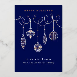 箔押しのクリスマスオーナメント 箔シーズンカード