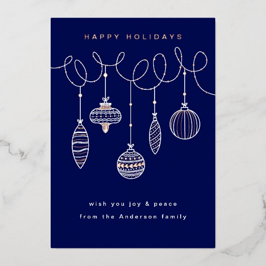 箔押しのクリスマスオーナメント 箔シーズンカード (正面)