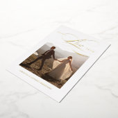 箔押しの新年スクリプト ホリデー フォト カード (回転した状態)