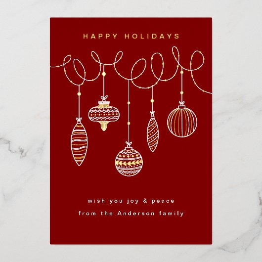 箔押しクリスマスオーナメント 箔シーズンカード (正面)