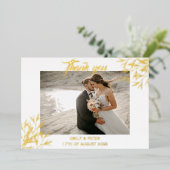 箔押しゴールドの結婚式お礼招待状 箔招待状 (立ち正面)