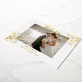 箔押しゴールドの結婚式のお礼招待状 箔招待状 (回転した状態)