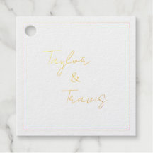 箔押しスクエアモノグラム結婚式タグ