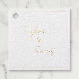 箔押しスクエアモノグラム結婚式タグ フェイバータグ