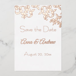箔押しスクロールSave the Dates 招待状