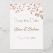 箔押しスクロールSave the Dates 招待状