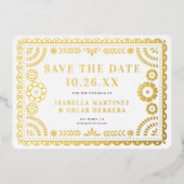 箔押しパペルピカドフォト結婚式Save The Dateカード 箔招待状 (正面)