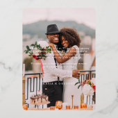 箔押しミニマルの写結婚真サンキューカード 箔招待状 (裏面)