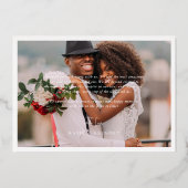 箔押しミニマルの写結婚真サンキューカード 箔招待状 (裏面)