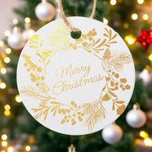 箔押しリースのクリスマスタグ - 名入れギフト