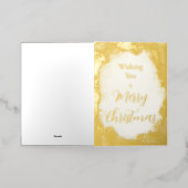 箔押しリースのブランククリスマスカード 箔シーズンカード (外側レイダウン)