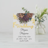 箔押し招待状はがき 箔招待状ポストカード (立ち正面)