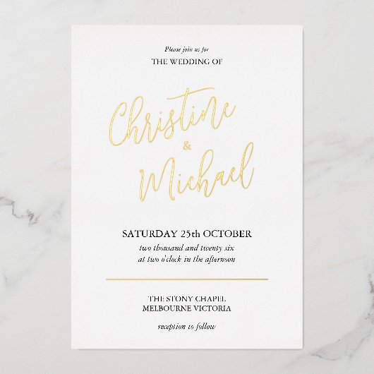 箔押し招待状 箔招待状 (正面)