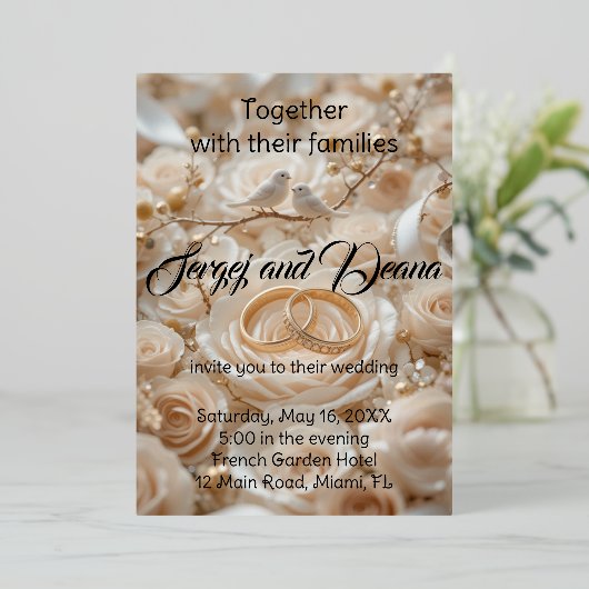 箔押し招待状 箔招待状 (立ち正面)