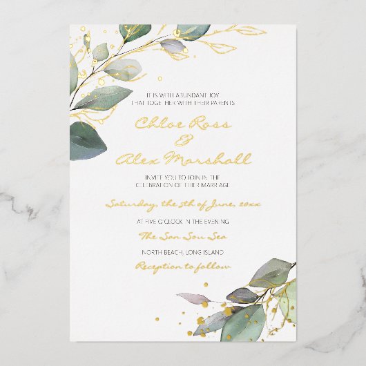 箔押し招待状 箔招待状 (正面)