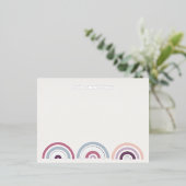 箔押し虹のステーショナリーカード - プラム 箔招待状ポストカード (立ち正面)
