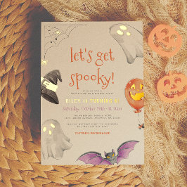 箔押し|ハッピーハロウィン 誕生日おめでとう 箔招待状