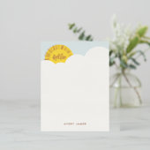 箔押しHello Sunshine 子供向けステーショナリー ノートカード (立ち正面)