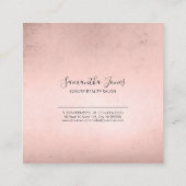 箔抽象芸術銀バラ金ゴールドID775 スクエア名刺 (裏面)