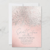 箔抽象芸術Sweet sixteen銀バラ金ゴールドID776 招待状 (正面)