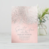 箔抽象芸術Sweet sixteen銀バラ金ゴールドID776 招待状 (スタンド正面)