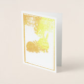 箔挨拶カー日本のドのウサギと月 箔カード (正面)