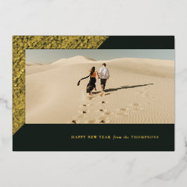 箔新年エッチング枠水平フォトカード 箔シーズンカード