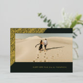 箔新年エッチング枠水平フォトカード 箔シーズンカード (立ち正面)