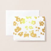 箔繊細な位置フローラ折り文房具カード 箔カード (裏面封筒付き)