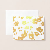 箔繊細な位置フローラ折り文房具カード 箔カード (封筒付き正面)