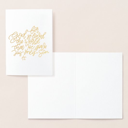 箔製の聖書の詩篇カード、ヨハネ 3:16 箔カード (ディスプレー)