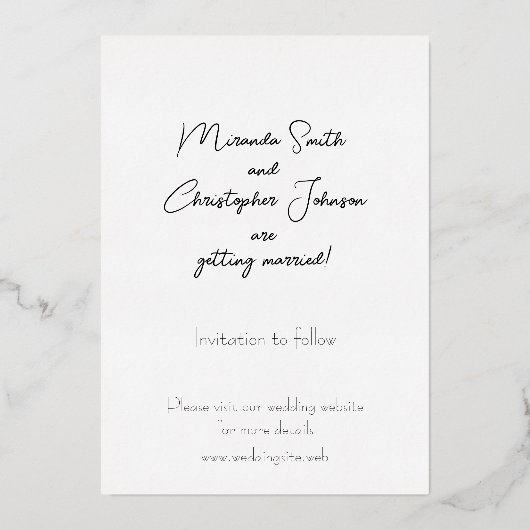 箔製 Save the Dates 招待状 (裏面)