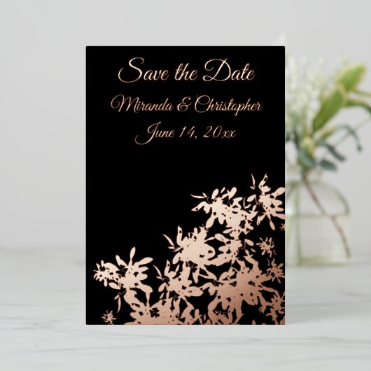 箔製 Save the Dates 招待状 (立ち正面)