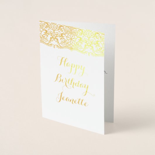 箔誕生日カード、ハッピーバースデー箔カード 箔カード (正面)