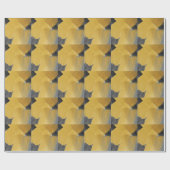 箔、抽象的な黒のデザイン ラッピングペーパー (フラット)