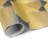 箔、抽象的な黒のデザイン ラッピングペーパー (ロールコーナー)