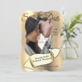 箔 – 金ゴールド – シルバー – 真鍮 招待状 (スタンド正面)