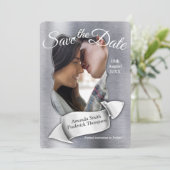 箔 – 金ゴールド – シルバー – 真鍮 招待状 (スタンド正面)