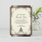 箔 – 金ゴールド – 銀 – 真鍮ヴィンテージサンキューカード 招待状 (スタンド正面)
