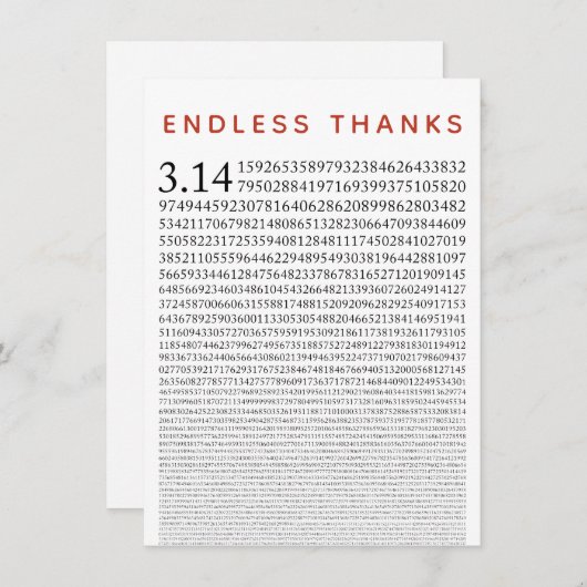 算数おもしろいおたくサンキューカード、数値Pi サンキューカード (正面/裏面)