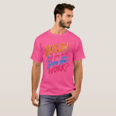 算数おもしろい先生ブリュウ君は自分の仕事を見せた Tシャツ (正面フル)