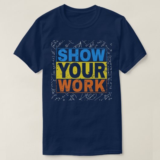 算数おもしろい先生電卓の算数を表示 Tシャツ (デザイン正面)