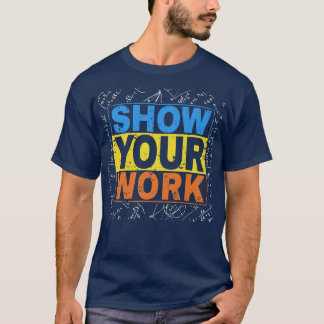 算数おもしろい先生電卓の算数を表示  Tシャツ