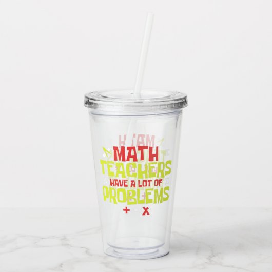 算数おもしろい先生 |数学のジョーク アクリルタンブラー (裏面)