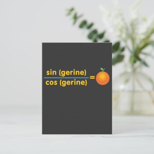 算数おもしろい先生Tシャツタンジェリンおもしろい算数パン ポストカード (スタンド正面)