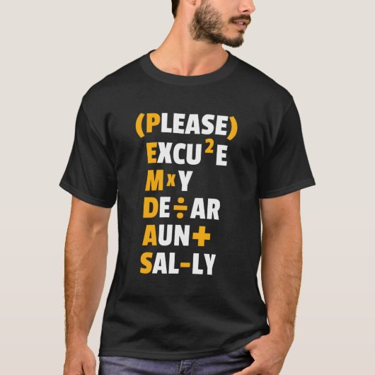 算数おもしろい規則Pemdas Pun先生算数日 Tシャツ (正面)