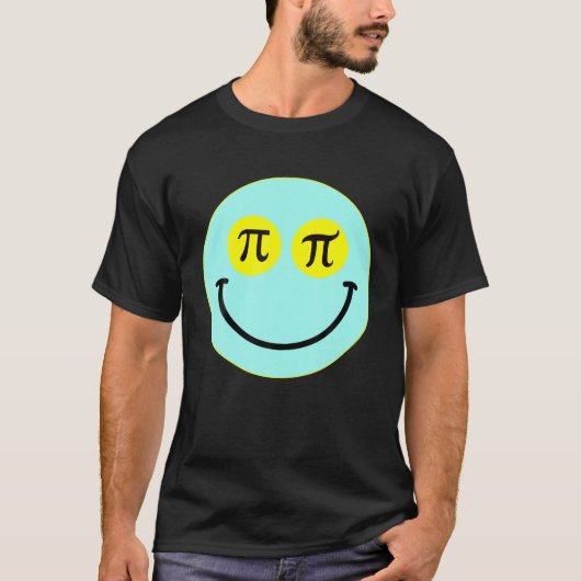 算数おもしろいPi記号スマイル顔 Tシャツ (正面)