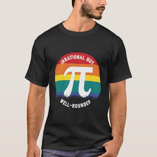 算数おもしろいPi記号 | LGBTQ+プライド Tシャツ (正面)