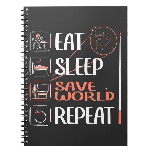 算数すごい先生救ザ・ワールド。お礼のプレゼント ノートブック (正面)