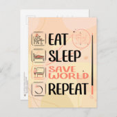 算数すごい先生救ザ・ワールド。お礼のプレゼント ポストカード (正面/裏面)